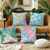 Fashion LLilly Flower Cushion Cover Pillow Case Plush Fabric Soft Double Sided Print Sofa Cushion Cover Throw Pillow Covers