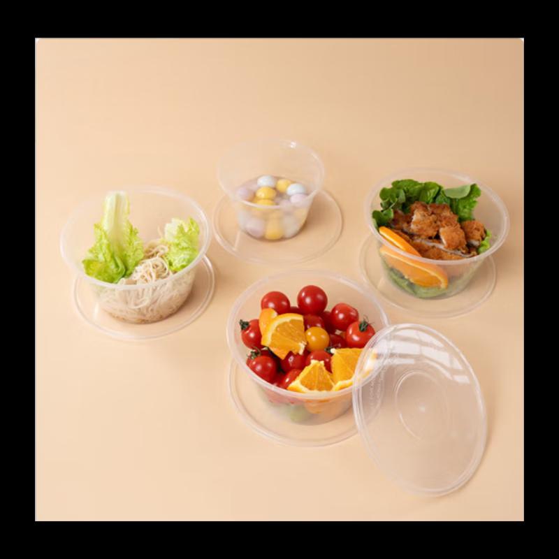 NHZHIW Disposable Round Food Containers with Lids (100 Sets)