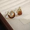 Pendant Amber Color Earrings Light Luxury Amber Ear Stud Romantic Vintage Women's Earrings  Women