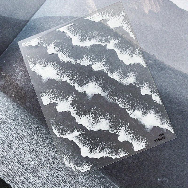 

1 шт. Летние наклейки для ногтей «Океанская волна» - Французский маникюр, Морской пейзаж с волнами, Долговечные многоразовые украшения для ногтей для женщин