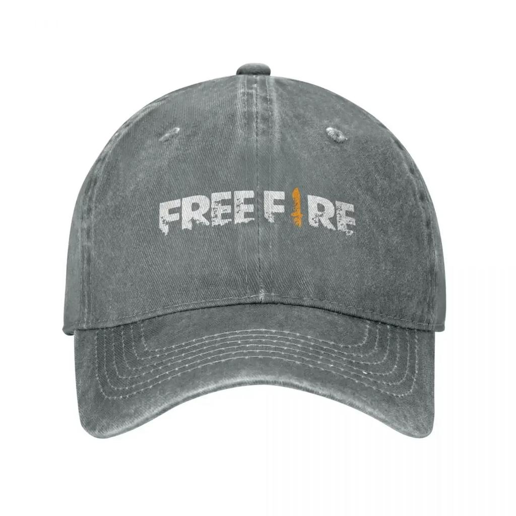 Free Fire Baseball Cap Vintage Distressed Denim Freefire Shooting Game Snapback Hat for Unisex Women Outdoor Workouts Caps Hat