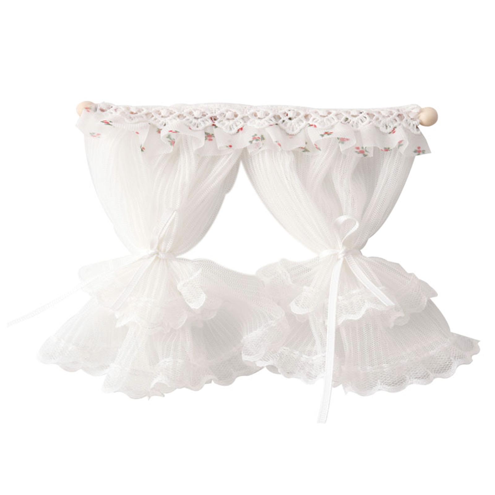 

Шторы для окон кукольных домиков Миниатюрные кружевные занавески для окон для игрушечных домиков и коллекционеров, которые оживляют кукольные домики 1