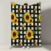 Luxury Sunflower Pattern Flannel Blanket - Bed, Sofa, Office, Travel, Gift, Decoration, Comfortable Warmth, Christmas