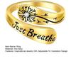 Just Breathe Dandelion Ring Adjustable Zinc Alloy Hope Ring Inspirational Dandelion Ring Encouragement Gift for Women Mother's Day Birthday