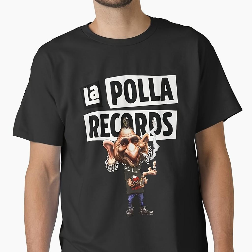 BOONEPARKSHOP Unisexs La Polla Records and Evaristo Tshirts Casual Crew Neck Tshirts Pure Cotton Couple Streetwear Shirt
