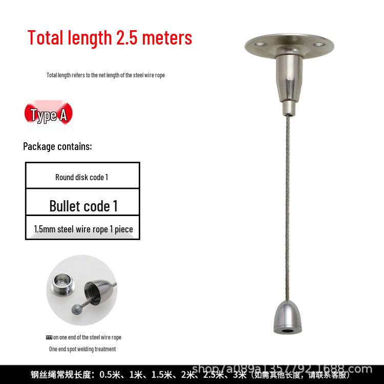 Acrylic Board and Picture Hanging Steel Wire Rope with Tag Fastening