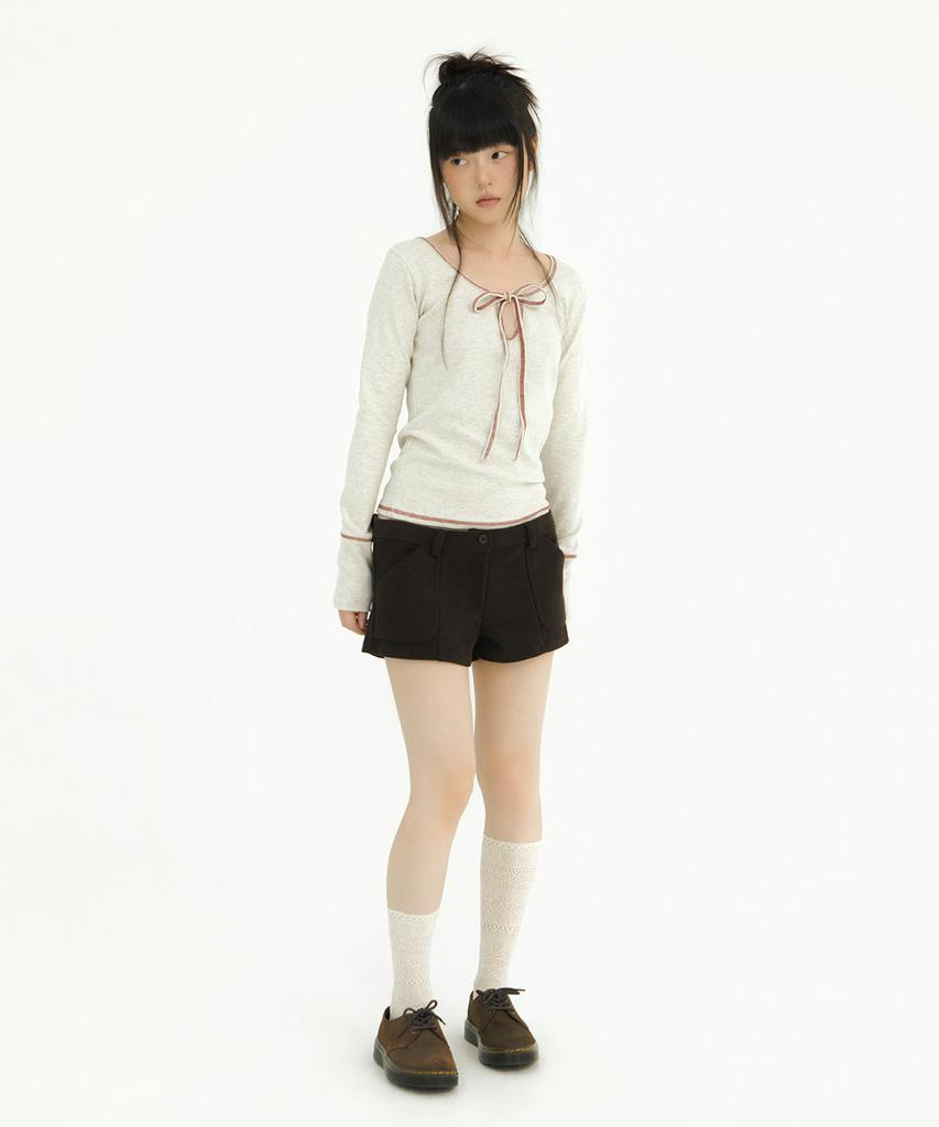 Mileko Low Corduroy Shorts Brown