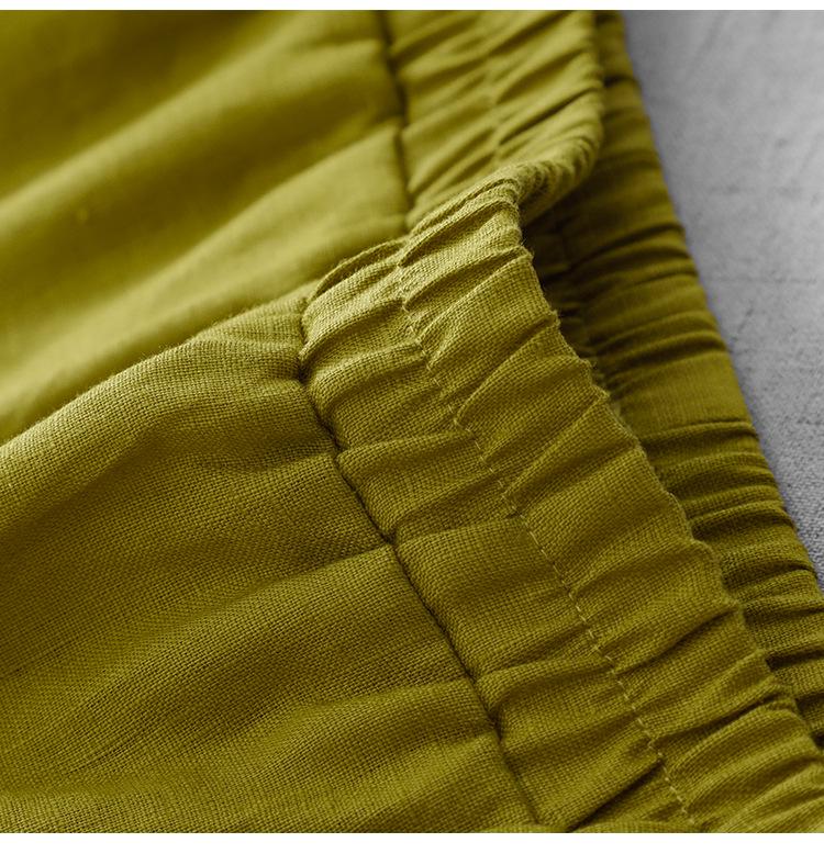 Korean-Style Summer Linen Ruffle Midi Skirt for Women