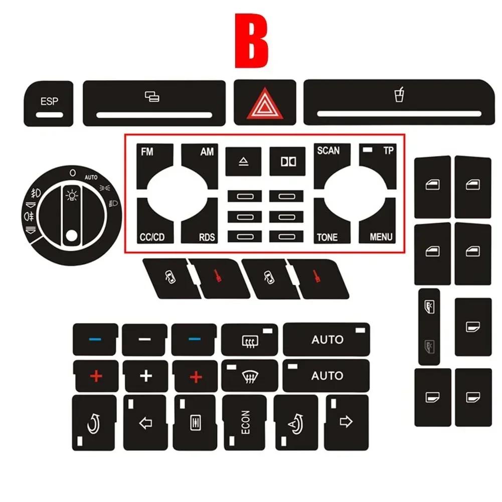 Button Repair Decal Sticker Door Lock Window A/C Repair Stickers Set For A4 B6 B7 For ESP Headlight Adjust Button Decals Vinyl