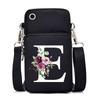 New Letter-printed Black Oblique Span Bag, Mobile Phone Bag, Light To Carry, Vertical Length and Width Change Bag