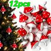 Cute Red Mushroom Small Pendant Christmas Ornaments Polka Dot Hanging Decorations Xmas Tree Pendants Holiday Party Home Decor