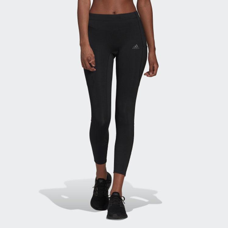 Adidas 7/8 Solid Color Leggings with Logo Women Bottoms Black HB9243