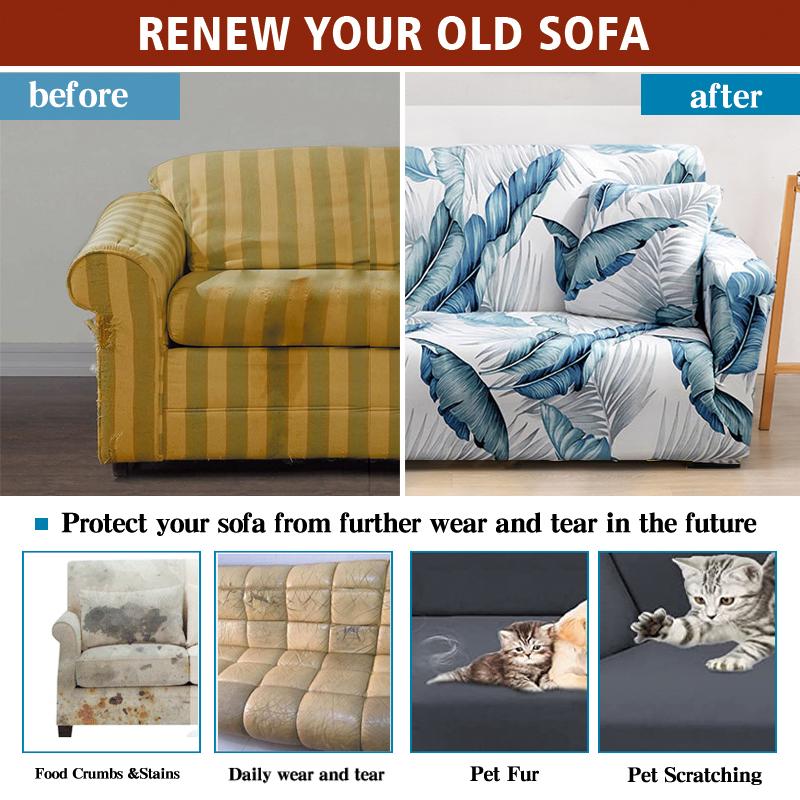 Stretch Couch Cover Non-Slip Sofa Covers For Living Room Sectional Sofa Slipcovers Furniture Protector For Kids Pets Washable