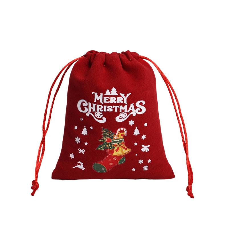 2PC Velvet Bags Small Candy Gift Bag Drawstring Pouch Christmas Party Favor Boutique Jewelry Packaging Bags 2025 New Year