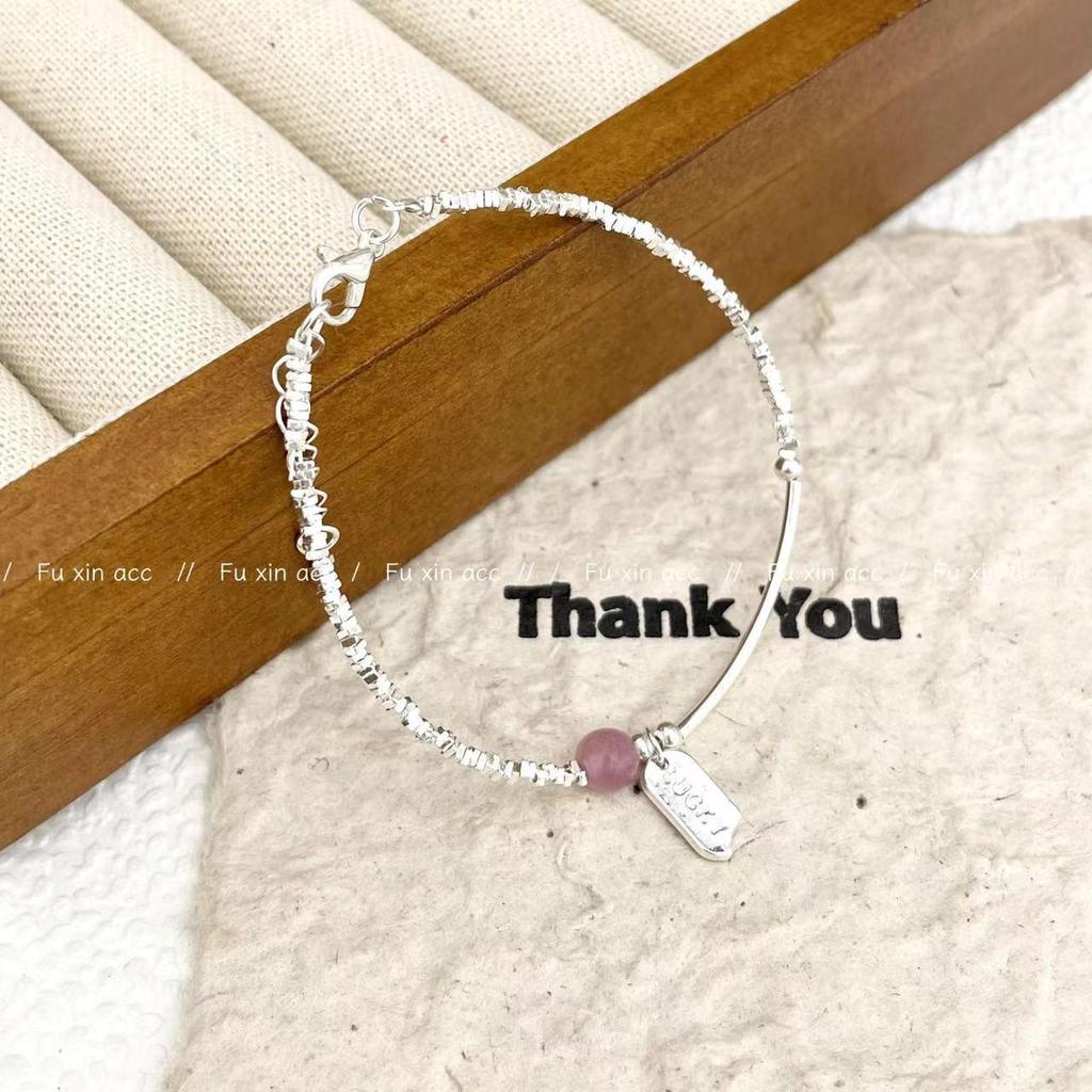 Exquisite Silver Star Bracelet for Women: Light Luxury, Niche Pearl Beads & Square Design