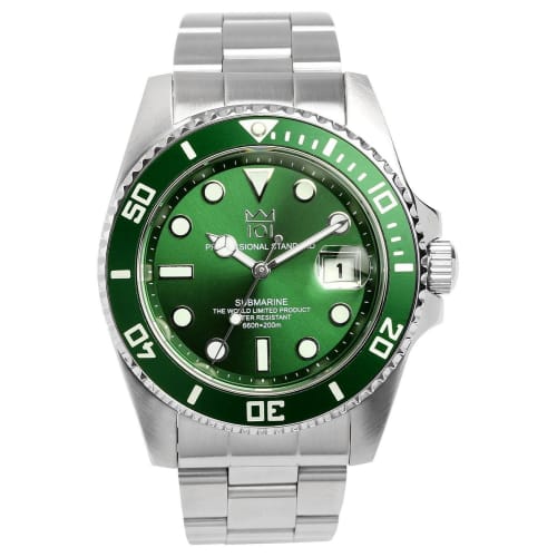 

HYAKUICHI 101 No.1 Quartz Diver s Watch with Date Display, Water Resistance to 20 ATM, HYAKU1-001 (Green)