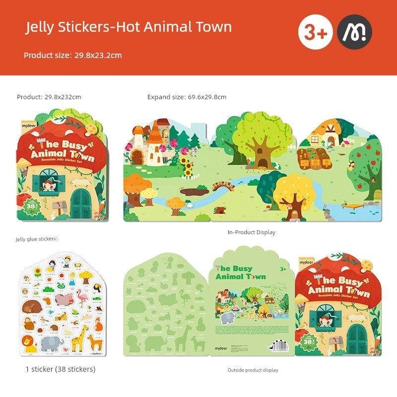

Mideer Milu Kids 2-3 Years Old Repeated Sticker Book Single book: lively animal Town
