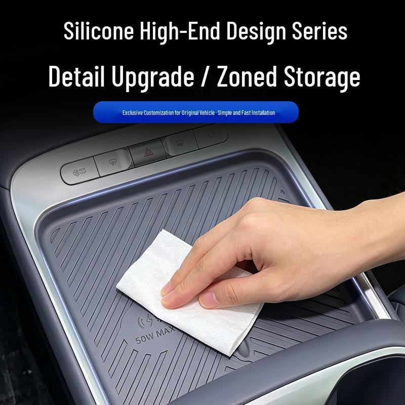 MG4X Center Console Wireless Charger: Non-slip, Wear-resistant Silicone Pad and Armrest Cover