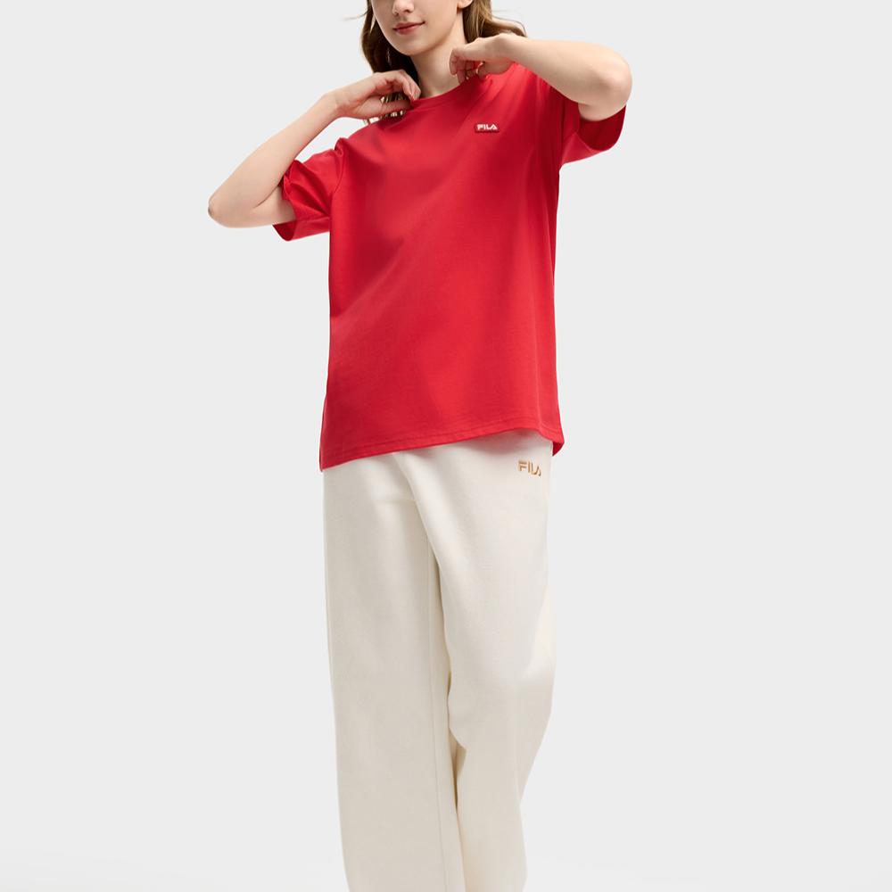 New FILA ORIGINALE T Shirt Unisex Pomelo Red F51M519101F-RD