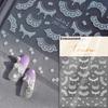 1pcs White 5D Pearl Lace Wave Lines Nail Art Stickers Elegant Exquisite Nail Decoration Decals DIY Self Adhesive Transfer Slider