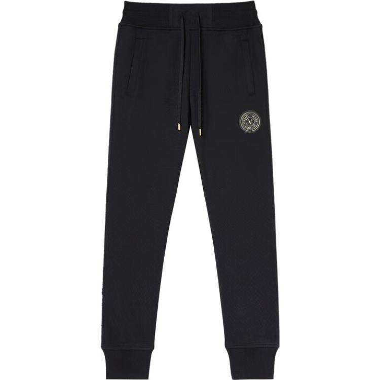 VERSACE JEANS COUTURE SS23 Knitted Sweatpants Men's Black 74GAAY01-CF00Y-899