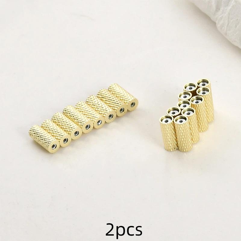 2Pcs Magnetic Attraction Spacer Bead For Jewelry Findings Making Necklace Supplies Diy Brass 14K Gold Plated Accessories