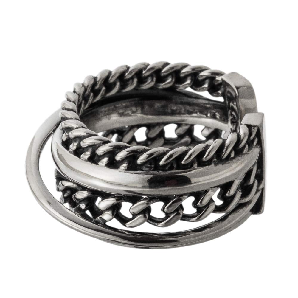 Artemis Kings Gradient Curb Chain Ring Silver Accessory for Men and Brand Silver 925 AKR0053, Women, Jewelry, Ring,