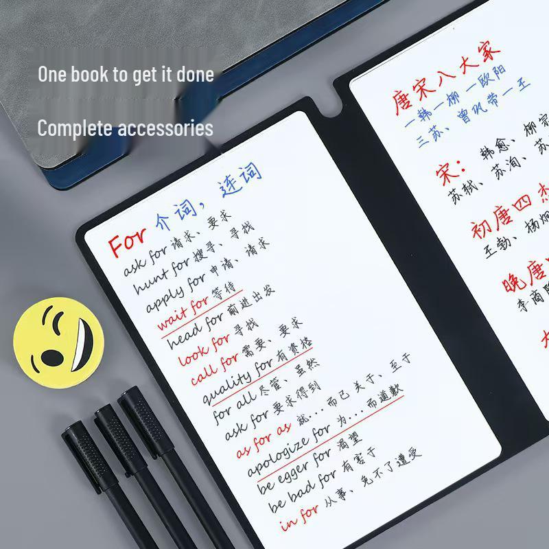 Portable A5 Erasable Whiteboard Notebook - Small Desktop Message & Memo Board