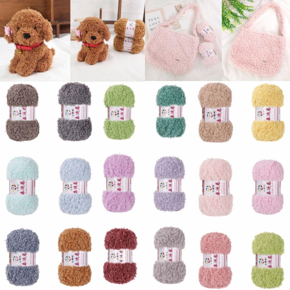 Curly Hair Texture Teddy Knitting Yarn Acrylic Material Imitation Fur Yarn  Crocheting Threads