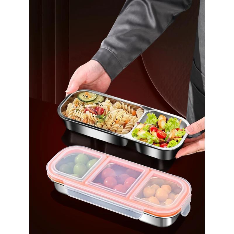 304 Stainless Steel Mini Compartment Lunch Box for Light Meals, Specifically for Weight Loss and Portion Control, Microwaveable