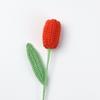 Crochet Flowers Knitted Tulips Flower Creative Finished Fake Flower Plants  Desktop Ornament