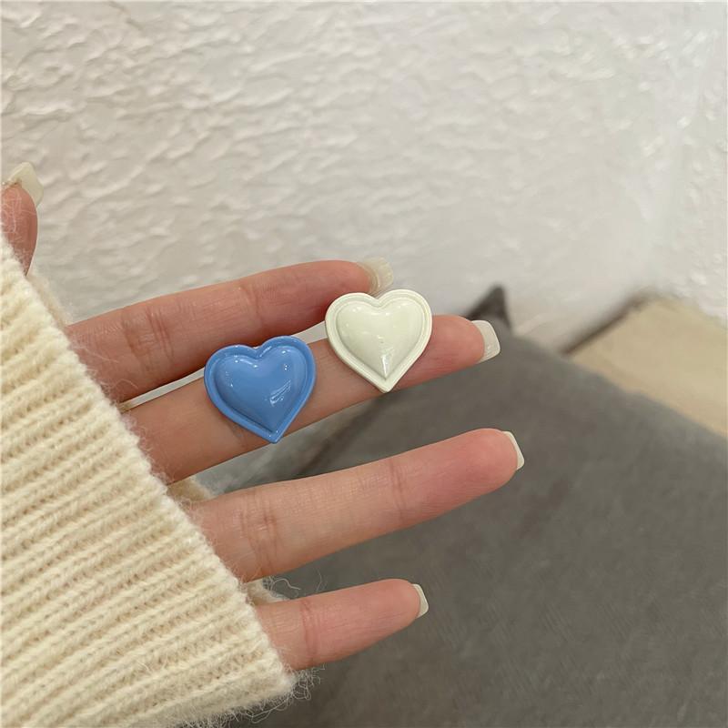 Love asymmetrical stud earrings new trendy women's summer niche design earrings simple temperament high-end earrings