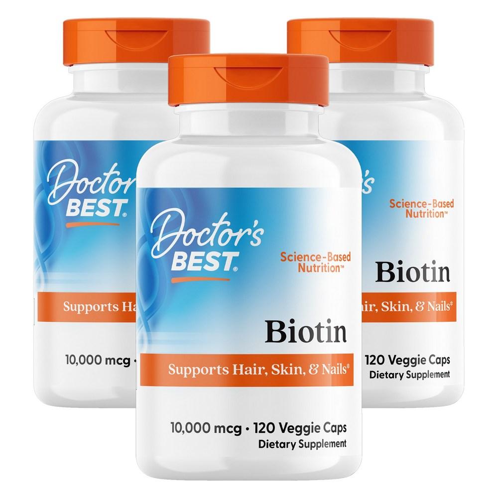Doctors Biotin 10,000mcg Veggie Capsules 120 Tablets 3 Pcs