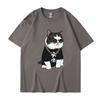 Summer Round Neck Cartoon Cute Big Boss Cat Printed Top Fashionable Casual Pure Cotton Short Sleeved Men's and Women's Unisex T-shirts