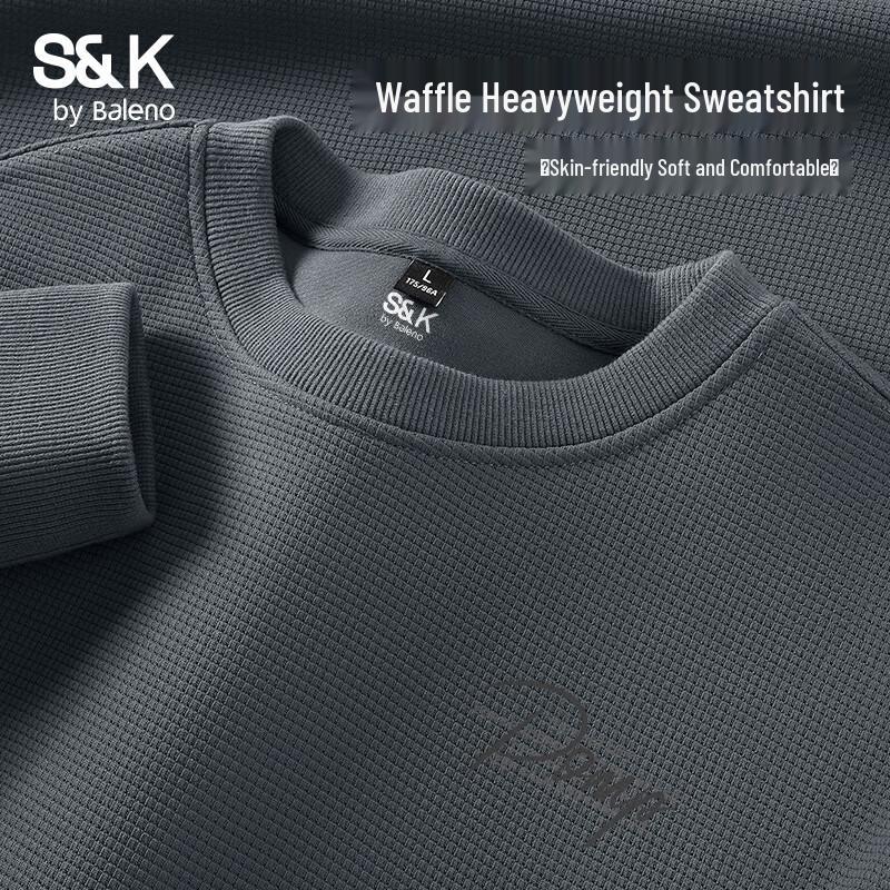 

Baleno S&K Series Men s 320G Heavyweight Waffle Knit Round Neck Sweatshirt XL