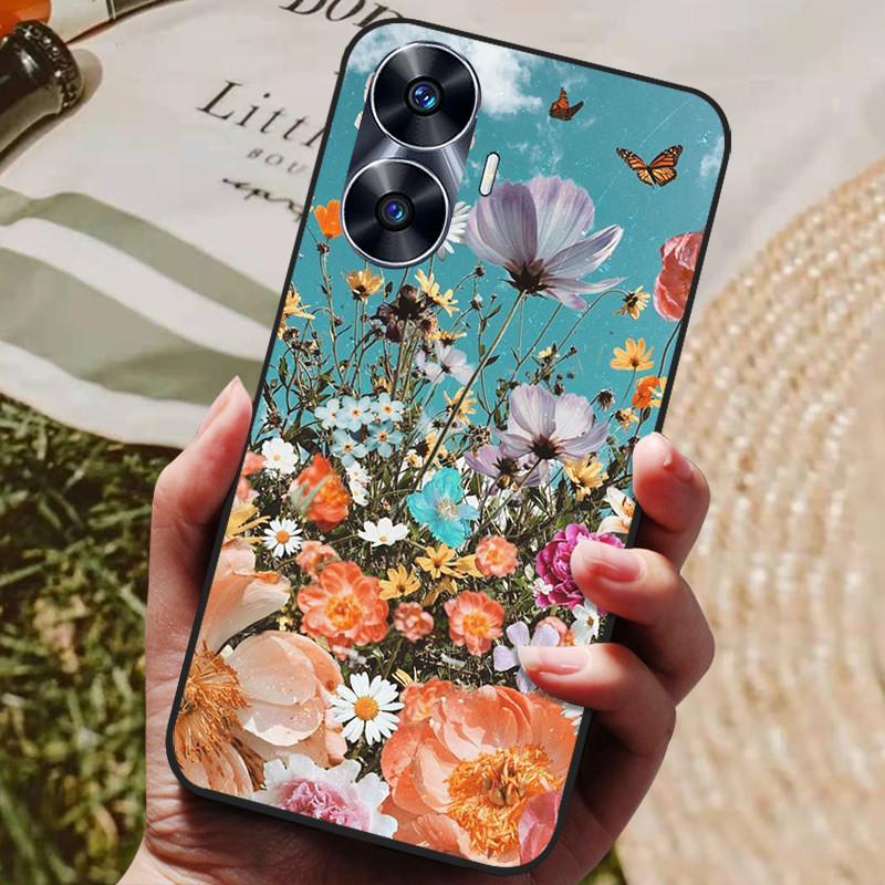 Per Custodia Realme C55 Silicone Morbido TPU Cover Posteriore per Oppo Realme C55 Telefono Globale Custodie Realme C 55 4G 6.72" Protezione Cover Borse