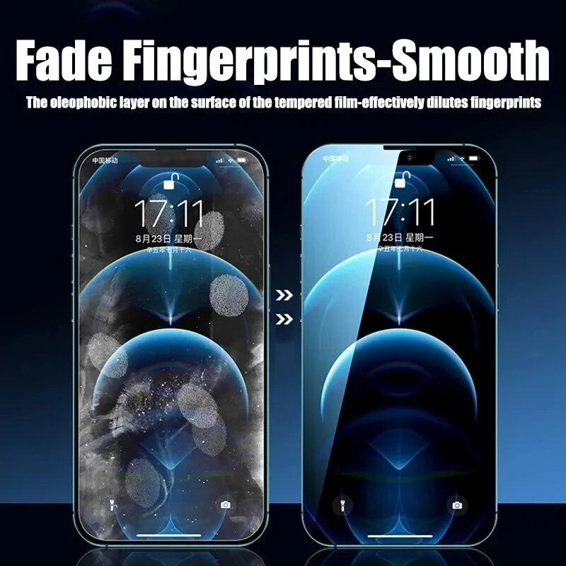 3PCS Tempered Glass Case For iPhone 15 14 13 11 12 Pro Max Mini XS Max X XR 7 8 Plus SE2 Screen Protector Full Cover Glass Film
