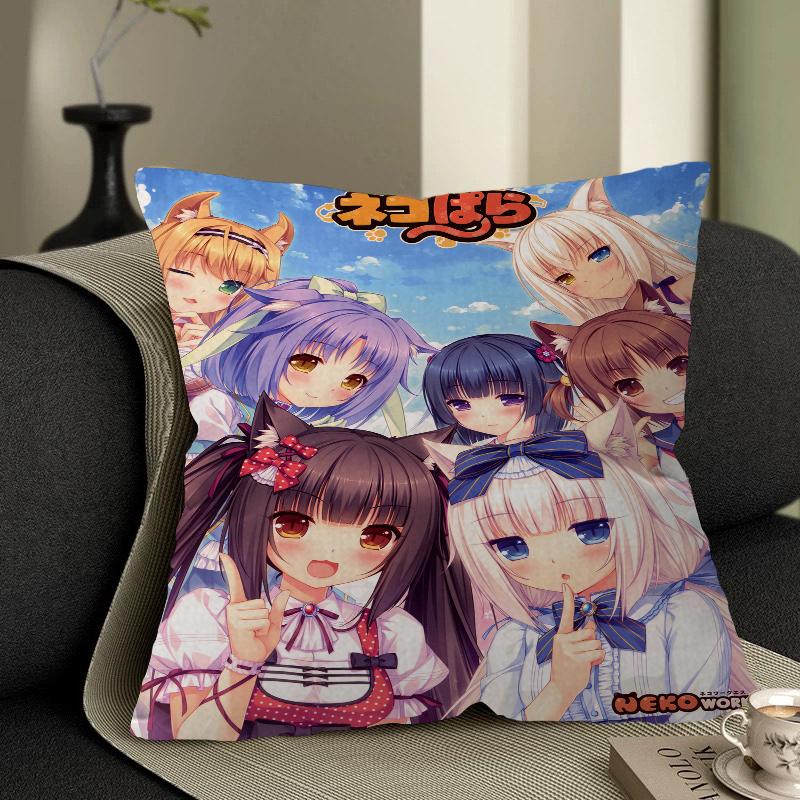 Nekopara Neko Anime Pillow Cover Design cushion Cover decor Holiday Decorati