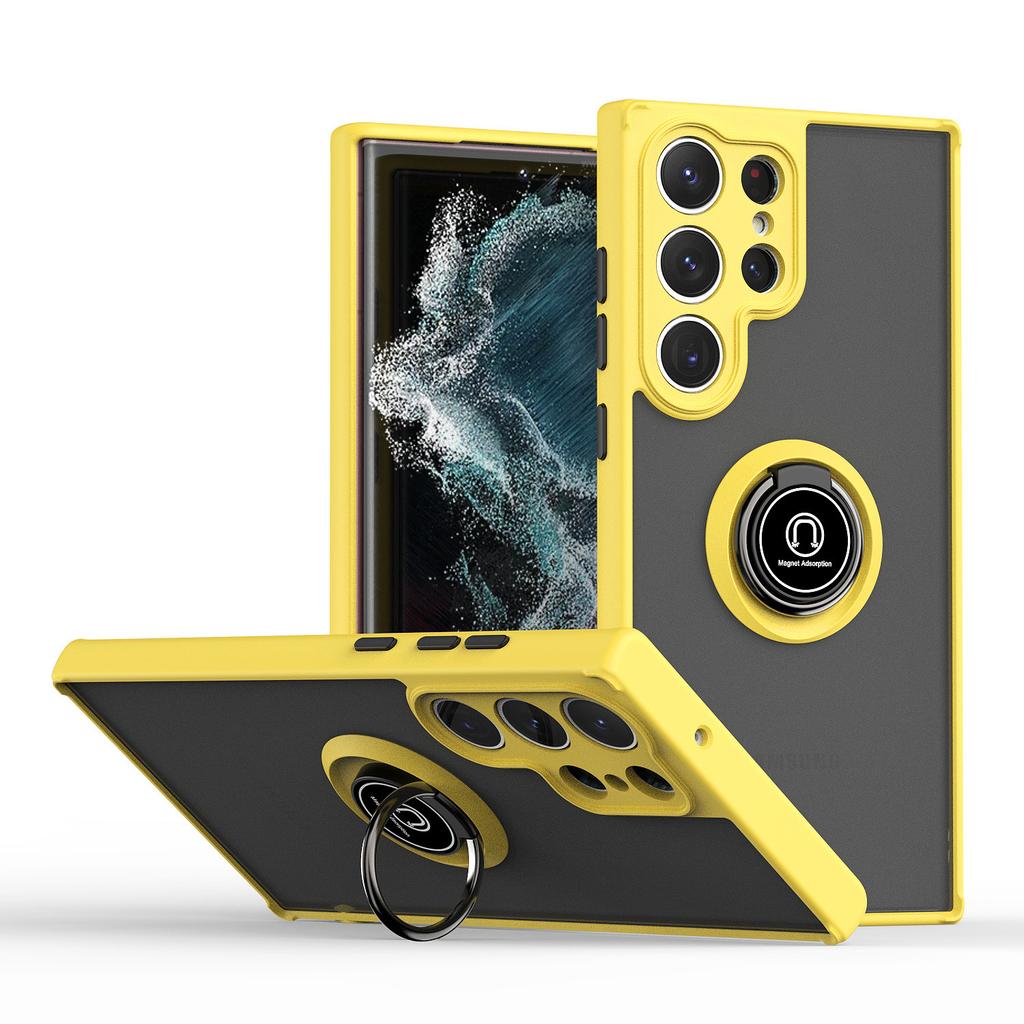 Suitable for Samsung S25Edge Skin Feeling Mobile Phone Case S24 Magnetic Ring Buckle M55 Anti Fall Protection Case