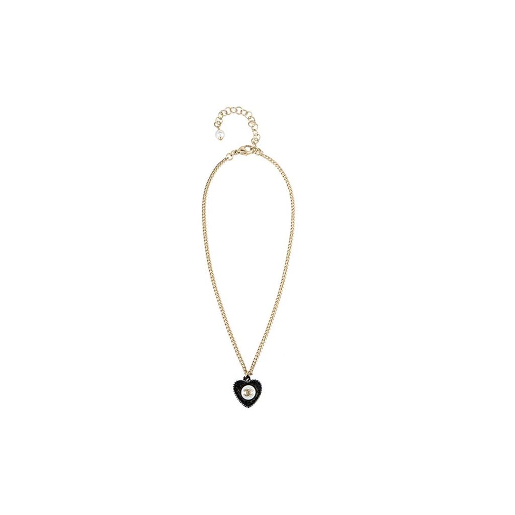 Chanel Coco Heart Metal Rhinestone Necklace Women Necklace AB9387-B09088-NK216