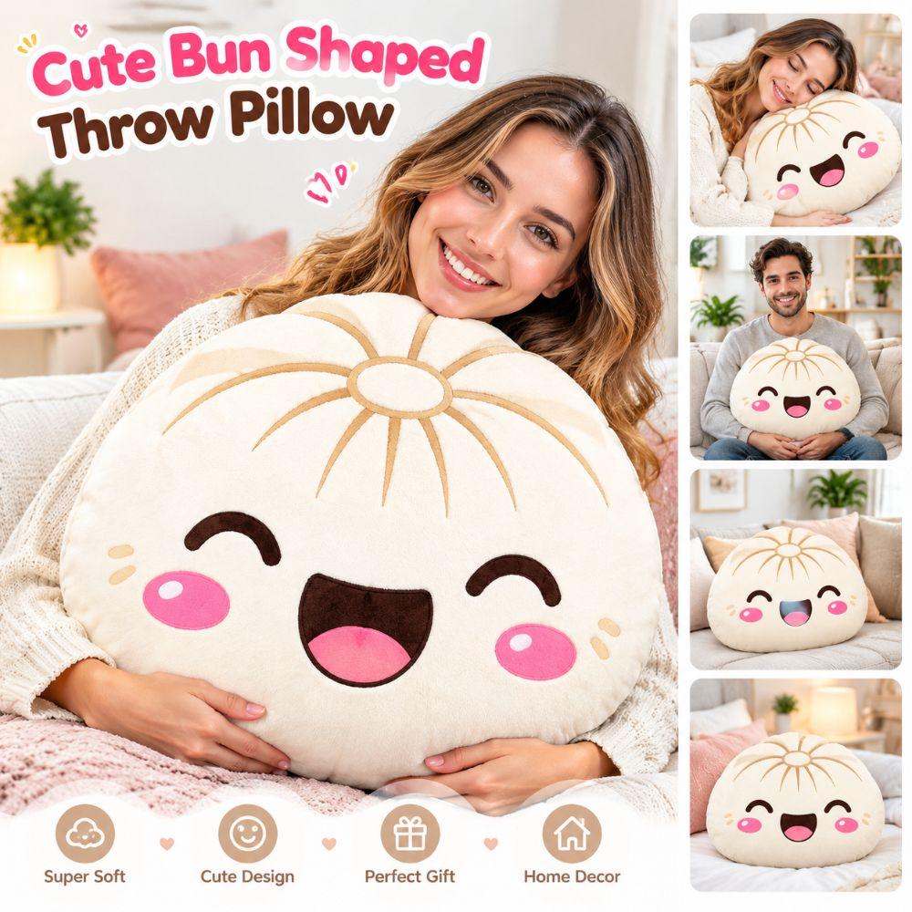 Colorful Squeeze Bun Pillow Double Sided Printing Bun Shaped Cushion Stress Relief Toy  Kids Gift