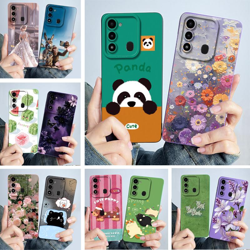For Tecno Spark 8C Phone Case KG5k KG5j Cute Panda Girls Cats Liquid Silicone Back Cover For Tecno Spark Go 2022 Spark8C Funda