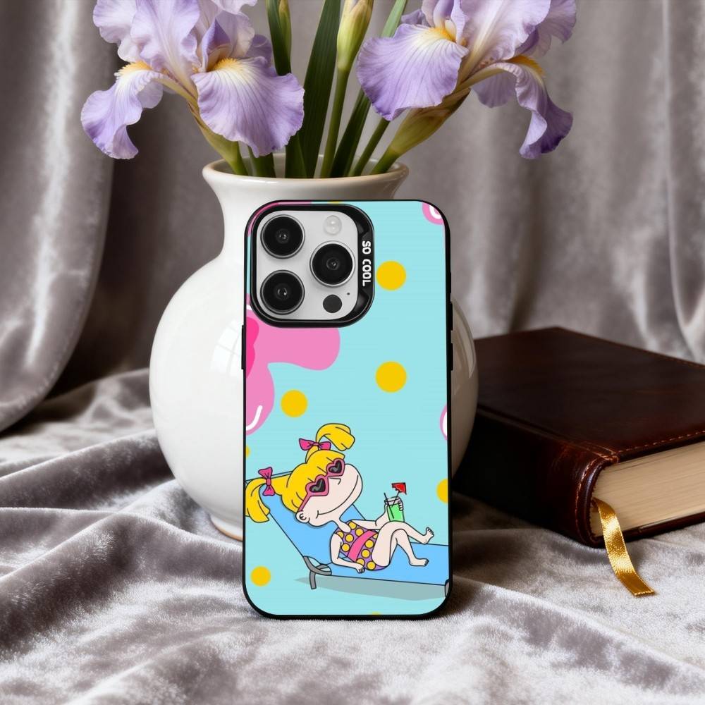 R-Rugrat-T C-Chuckie A-Angelica Phone Case For iPhone17,16,15,14,13,12,11 Plus,Pro Max Black Candy silver phone case