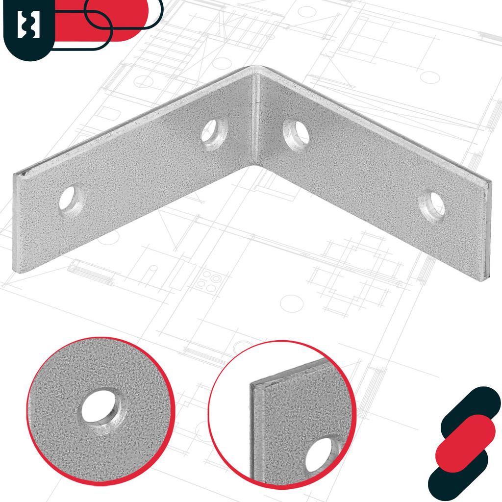 Carpenter's Angle, Construction Connector, Steel, Galvanized, 50x50x17 MM, 12 PCS