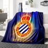 Couverture en Flanelle du Stade Espanyol, Polyester Doux, Design Moderne, Toutes Saisons pour le Camping, les Voyages, Cadeaux pour les fêtes ou les anniversaires