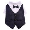 Pet Clothes Dog Shirt Dog Tuxedo Bow Tie Shirt for Boy Dog Wedding Party Bulldog Pug Puppy Costume Pet Teddy Summer Thin Outfits