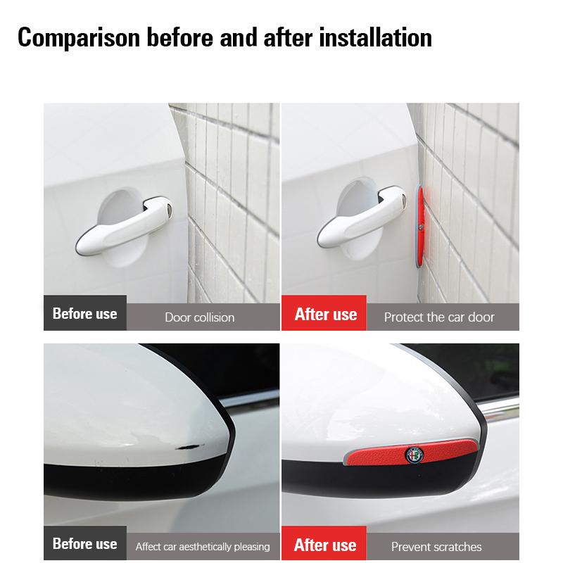 2026 Gorąca Naklejka 4 szt. Pasek Antykolizyjny do Samochodu Silikonowa Podkładka Ochronna Dla Alfa Romeo Giulietta Mito 159 Giulia Stelvio 156 147