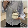 Cross2026 French Chic Quilted Crossbody Bag - Soft Texture, Diamond Embroidery, Chain Strap, Trendy Street Style