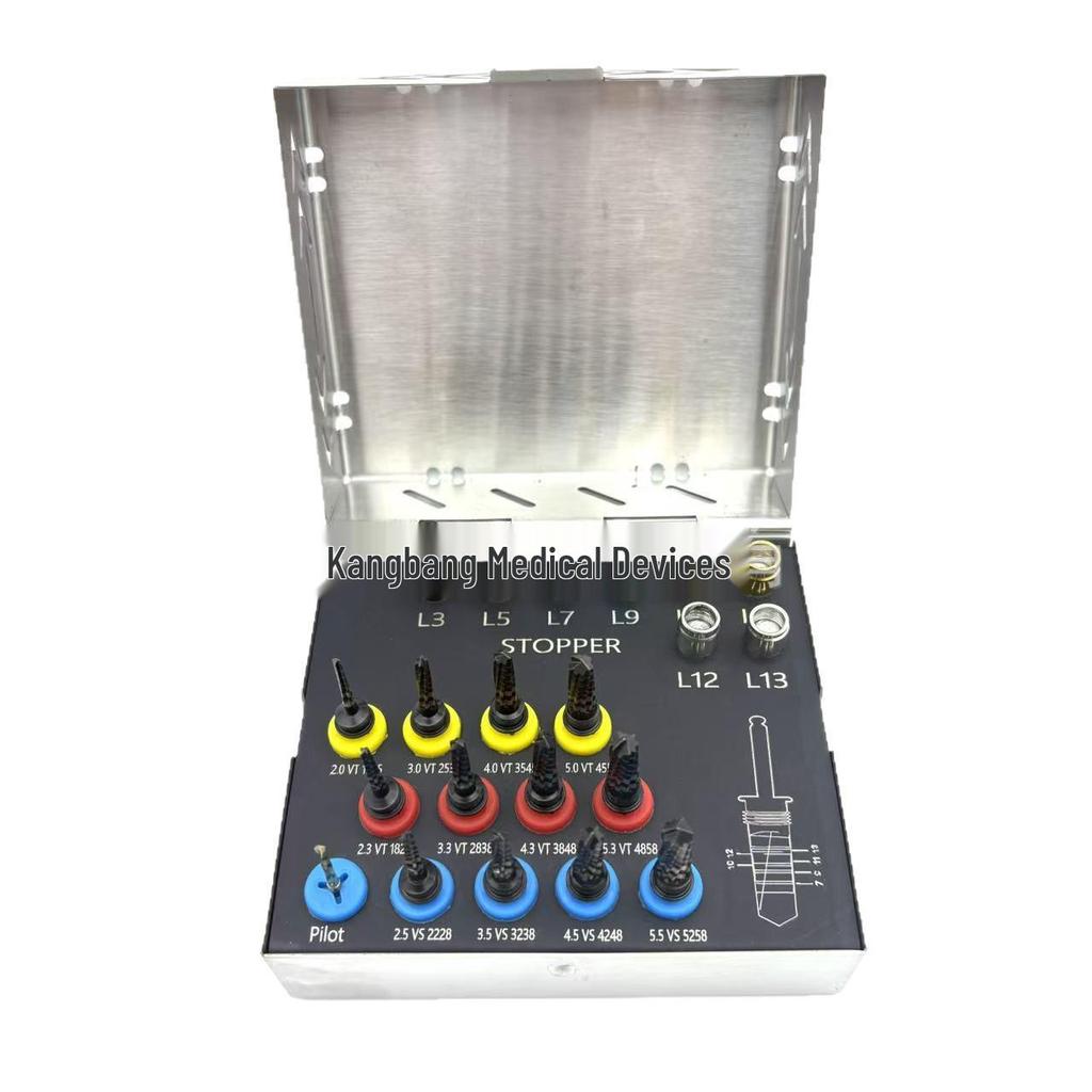 Maxillary Sinus Lift & Bone Compaction Drill Set with Stop Ring for Oral Procedures