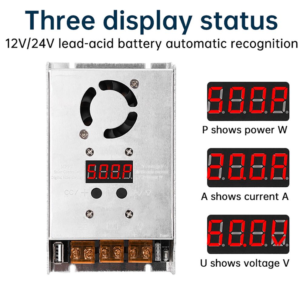 MPPT 500W Booster Solar Controller DC18-80V Step-up Charging For 24V 36V 48V 60V 72V LiFePO4 Lithium Lead-acid Gel Battery
